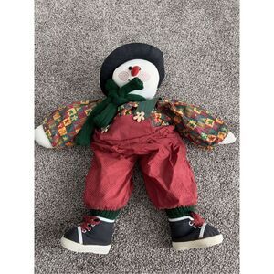 Vintage stuffed snowman shelf sitter